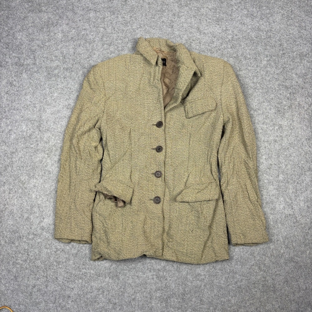 Antonio Fusco Milano Tan Textured Button Front Blazer Jacket Italian Made